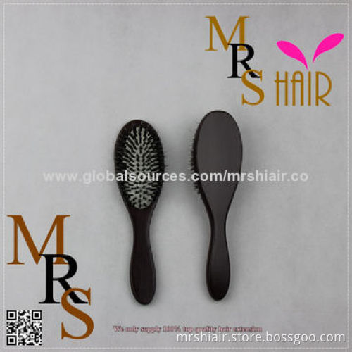 C style wooden bristle loop brush for hair extensions comb for salon